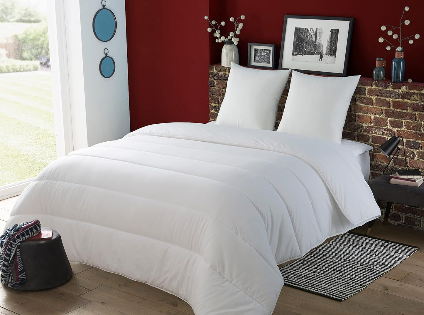 30519 220/240 Påslakan och 2 kuddar Polyester/Bomull Vit 220 X 240 Cm Täcken och täcken Naty Shop Unicolor