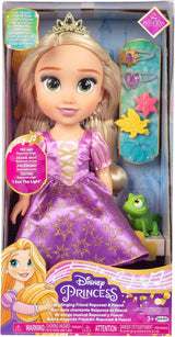 Disney Princess Rapunzel 35 cm sjungande docka, sjunger "I See The Light", inkluderar tillbehör för roligare, perfekt för tjejer från 3 år och uppåt, lila
