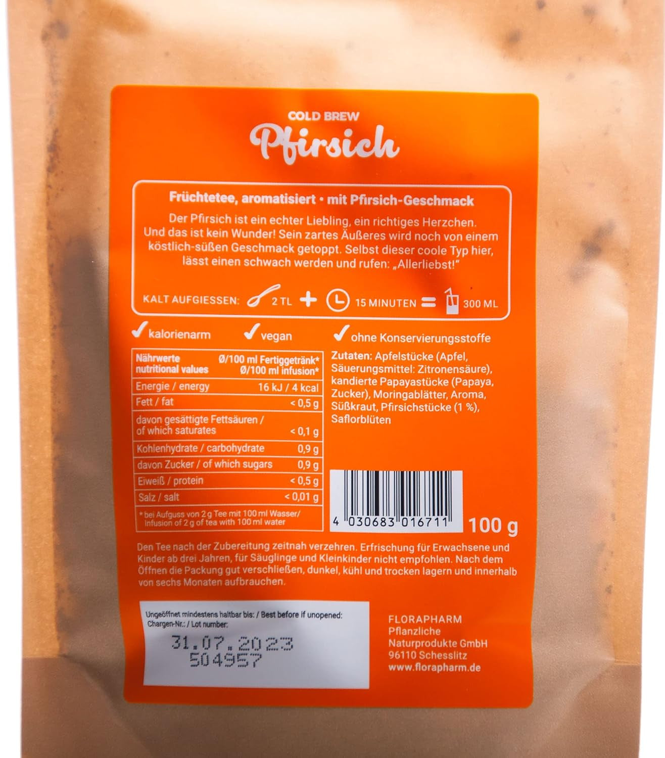 Fruktte Cold Brew "Peach" Kall infusion - 100 g