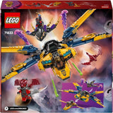 Ras och Arins LEGO NINJAGO Super Storm Flyer - Leksak med drönare, skyttar, blad och motorer - Inkl. 3 Ninja-rollspelsminifigurer - Byggset för pojkar och flickor från 8 år 71833 Byggset Besuche den LEGO-Store