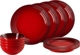 Le Creuset servisset i stengods, 12 delar, körsbärsrött, 79351000607081