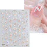 JMEOWIO 3D Nagelsticker Schmetterling Nail Art Sticker Selbstklebend Nagelaufkleber 5D Stereoskopisk Dekoration Nageldesign Zubehör 1 Blatt