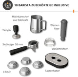 Krups Precision manuell espressomaskin med portafilter och kvarn, barista kaffemaskin med intuitiv kontrollpanel, förinfusionsinställningar, espressomaskin med ångmunstycke, snabb uppvärmning, XP801T10