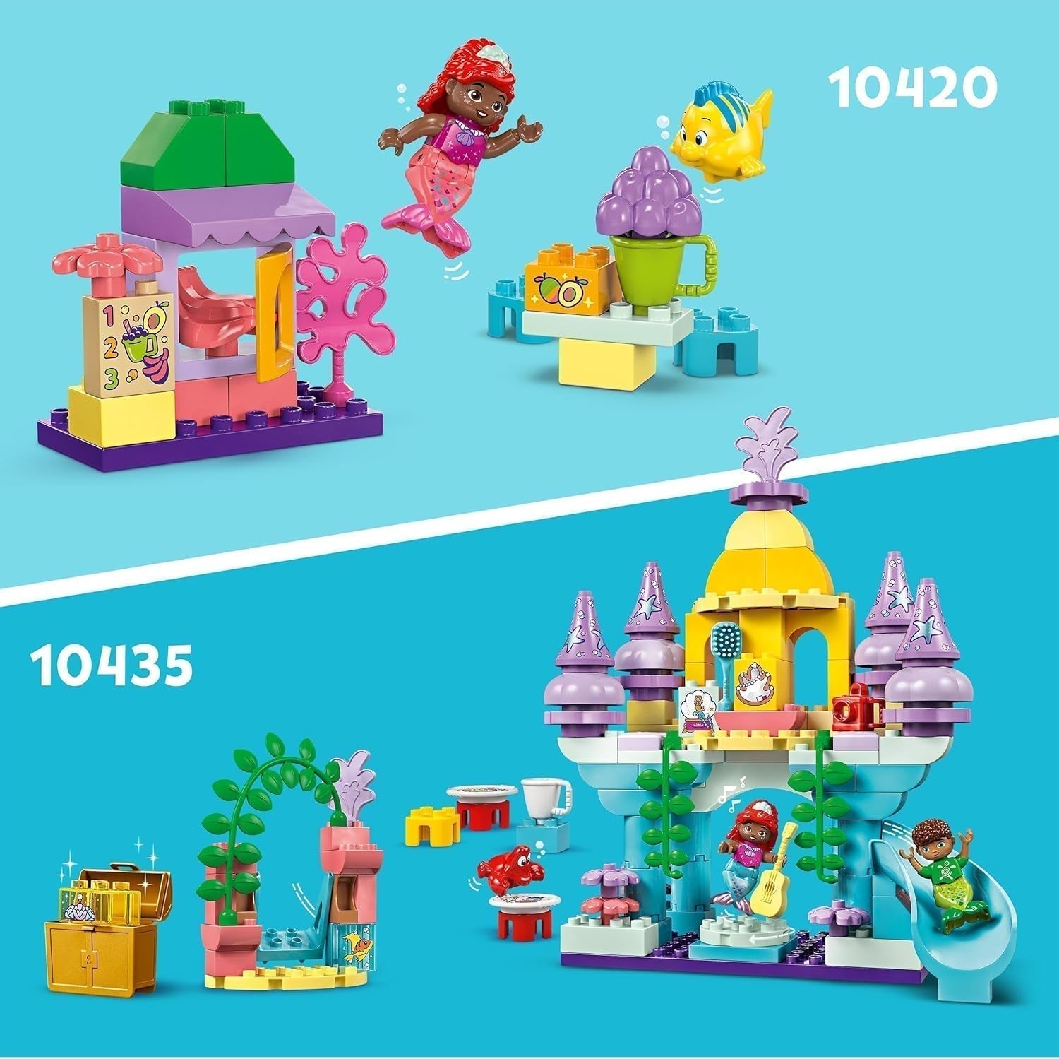 LEGO DUPLO | Disney Ariels magiska undervattenspalats, pedagogisk leksak för sjöjungfrun Ariel, undervattensslott för barn över 2 år 10435 Byggset Besuche den LEGO-Store