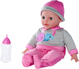 Simba 105140066 - Laura Interaktiv, mjuk docka med sömniga ögon, babblar vid rörelse, dricker ur flaska och sover, 40cm, docka från 2 år Naty Shop Dolls