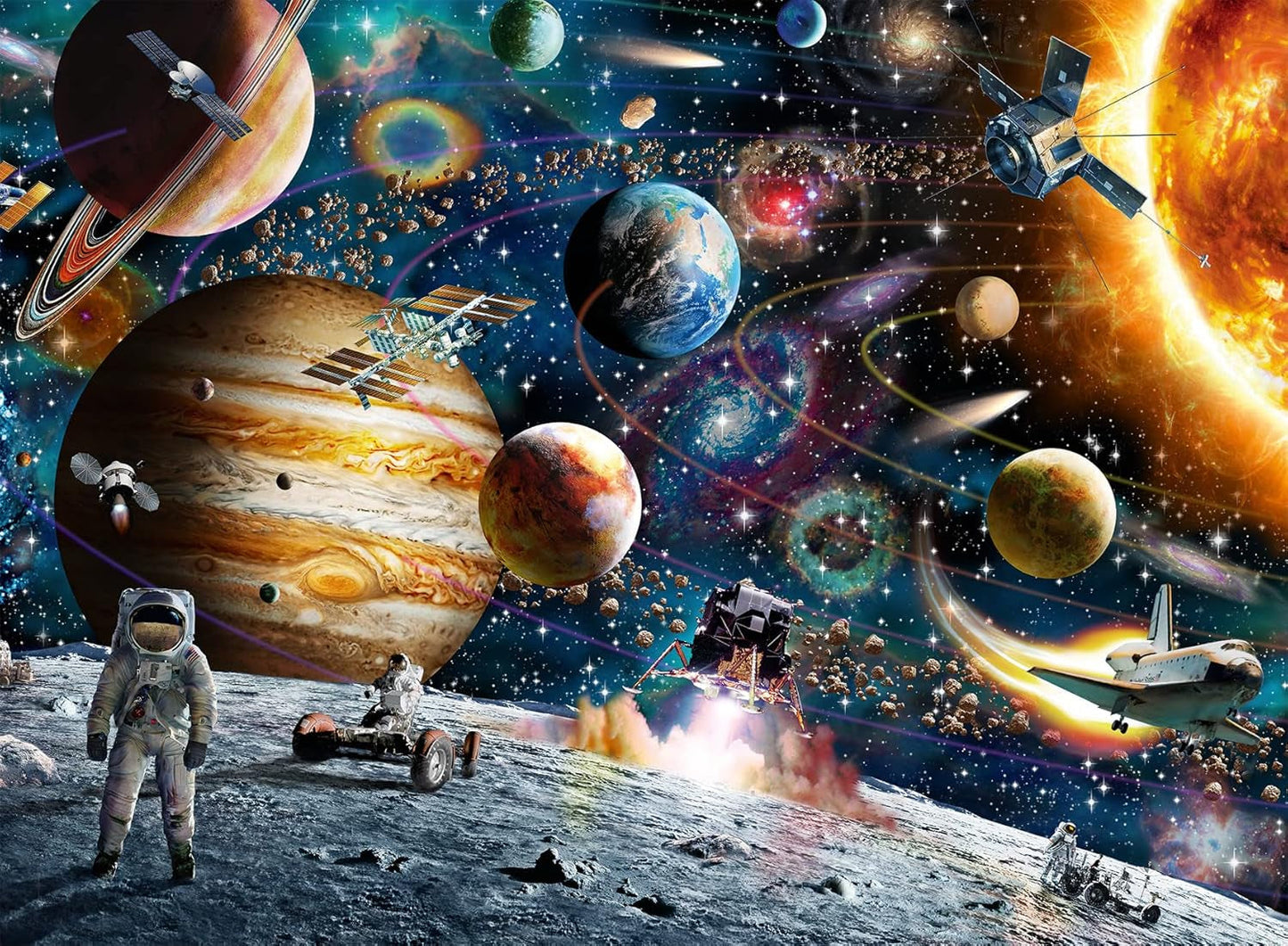 Ravensburger pussel för barn - 10016 I rymden - Rymdpussel för barn från 7 år med 150 bitar i XXL-format Puzzle Naty Shop