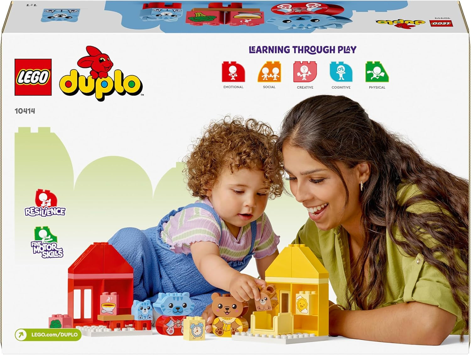 LEGO DUPLO vardagsrutiner: Äta & läggdags, lärande leksak för småbarn för att uppmuntra social och känslomässig utveckling, med 4 djurfigurer, present till barn från 18 månader 10414 Byggset Besuche den LEGO-Store