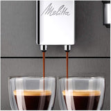 Melitta Avanza - Helautomatisk espressomaskin med mjölksystem, espressomaskin med kvarn och extra stor vattentank (1,5 l) för t.ex. cappuccino eller espresso, mystisk titan