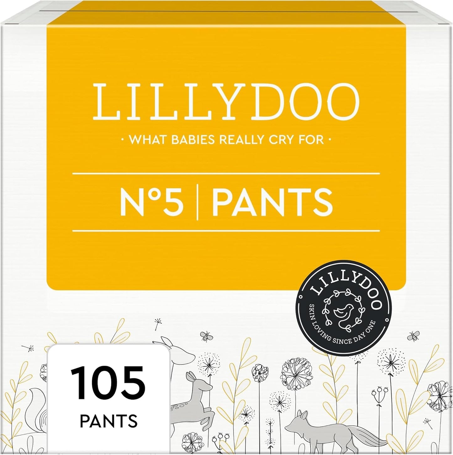 LILLYDOO hudvänliga byxor storlek 5 (12-17 kg) Månadslåda (105 stycken)