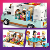 LEGO Friends husvagn, rollspelsbyggsats med leksakskaravan, present till tjejer från 7 år och uppåt, kreativ lekset med 3 minifigurer och illerdjursfigur 42663 Byggset Besuche den LEGO-Store