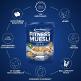 IronMaxx Fitness Müsli - Cookies & Cream, 2 kg påse | Proteinrik vegansk müsli med krispigt innehåll | Låg i socker och hög i fiber