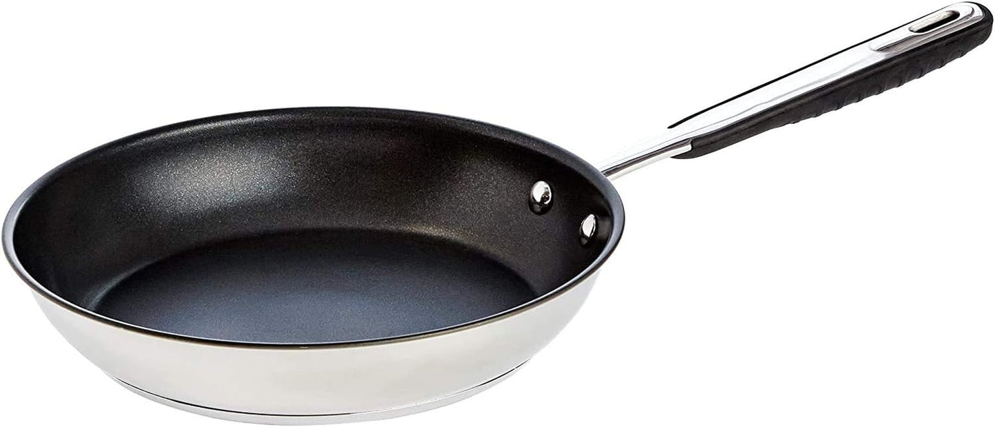 Pann i rostfritt stål med non-stick beläggning - lämplig för induktion, med bekvämt handtag - 28 Cm grytor och kastruller Naty Shop 28 Cm rostfritt stålpanna