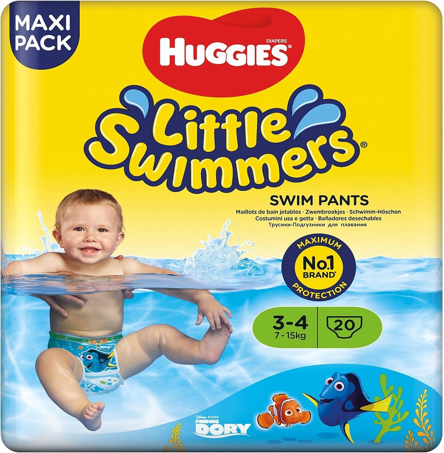 Huggies Little Swimmers simblöjor, storlek 3-4 (7-15 kg), 1 förpackning om 20