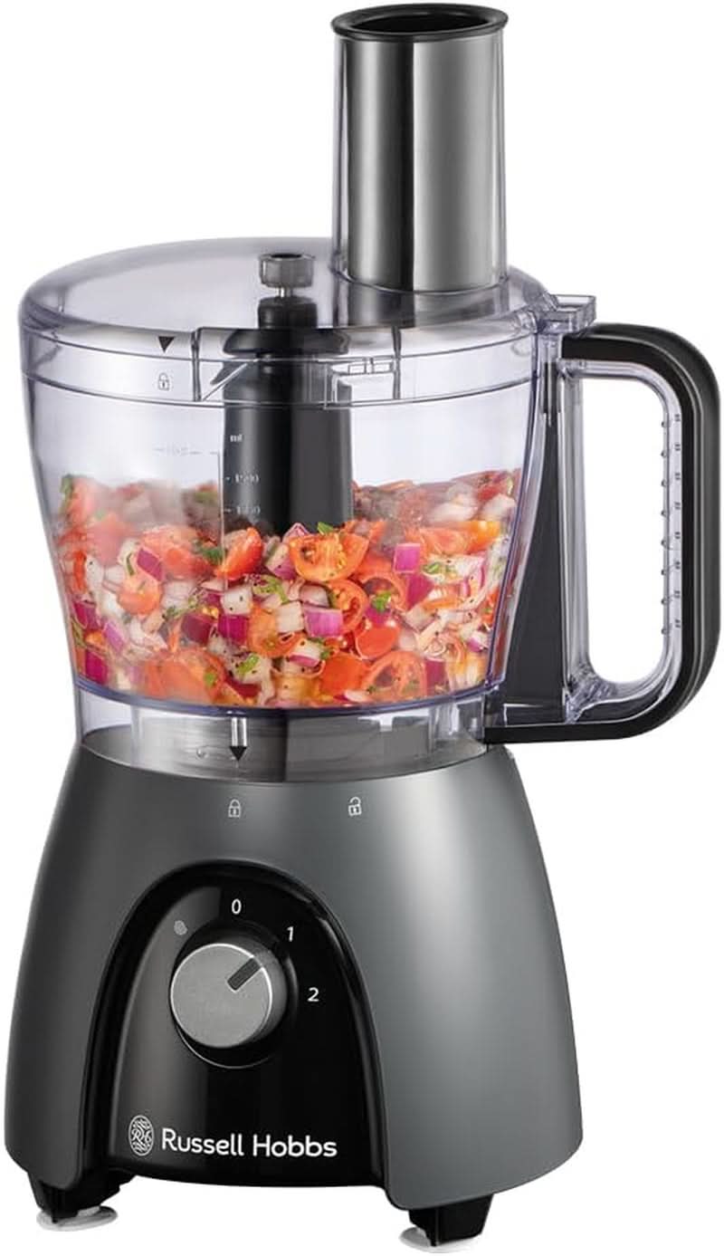 Russell Hobbs matberedare [Blender/grönsakshackare/bordsmixer/hackare/mixer] Matberedare (knådning, blandning och skivning), matt kol Kök Naty Shop