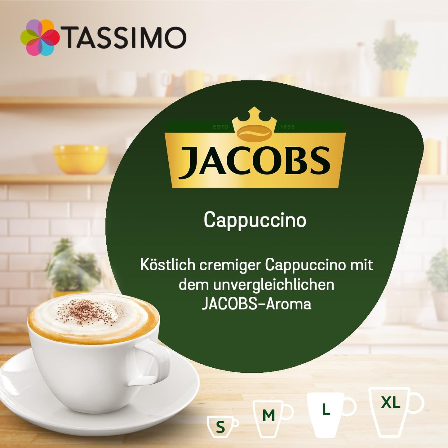 Tassimo Kapseln Jacobs Cappuccino Classico, 5 x 8 dynor, 40 Kaffeekapseln