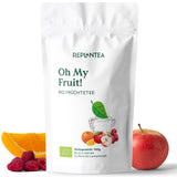 Oh My Fruit BIO fruktte 100 g (50 koppar) | Lös fruktte med äpplen, hibiskus, hallon, apelsiner och steviablad REPLANTEA