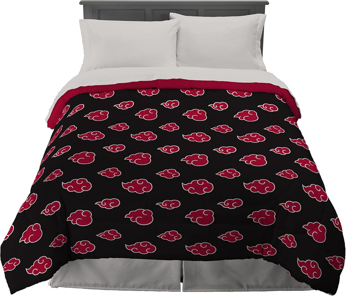 Franco Naruto Anime Akatsuki Mönster Mjukt Mikrofiber Sängkläder Duvet Queen, (officiell Naruto Product) Täcken och täcken Naty Shop Naruto Queen