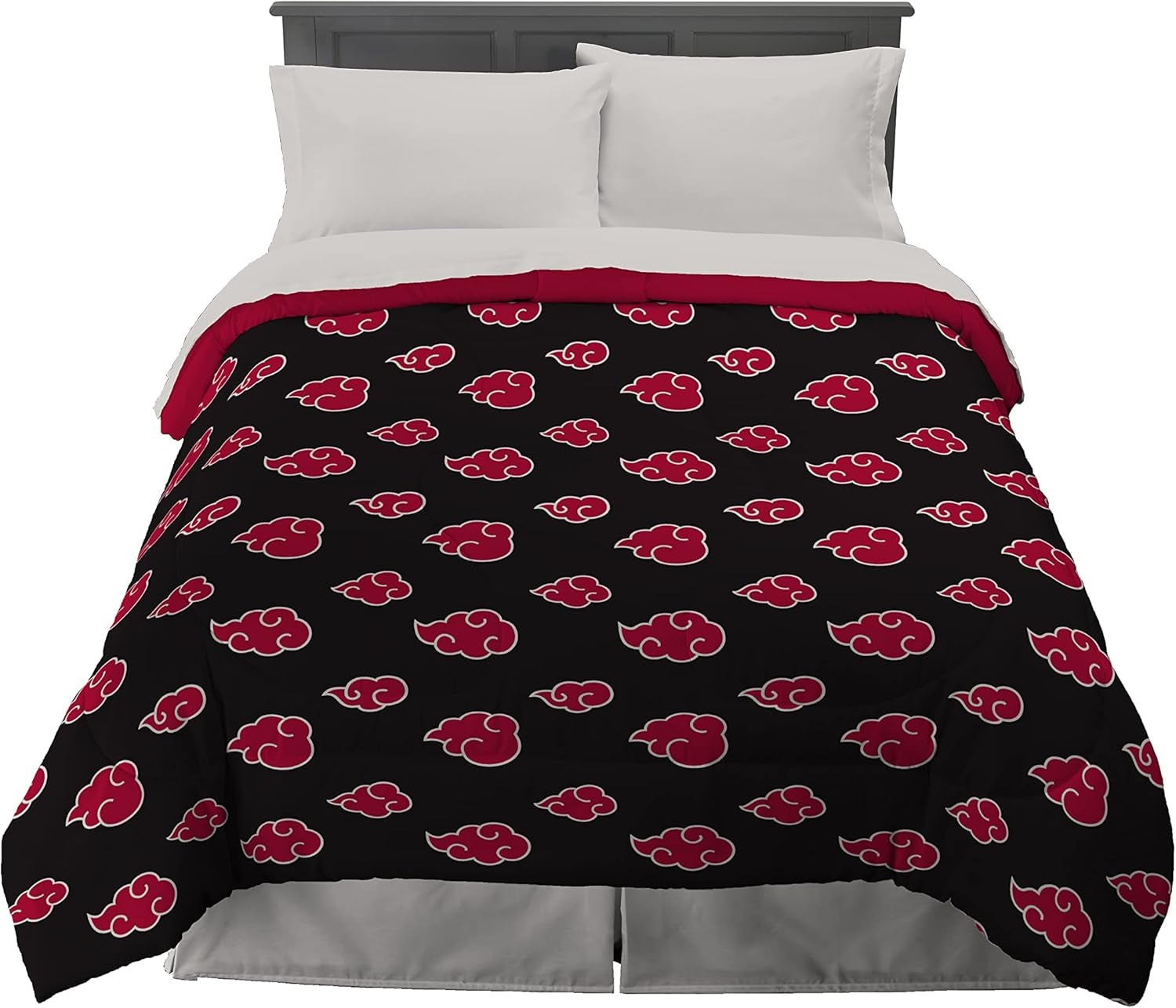 Franco Naruto Anime Akatsuki Mönster Mjukt Mikrofiber Sängkläder Duvet Queen, (officiell Naruto Product) Täcken och täcken Naty Shop Naruto Queen