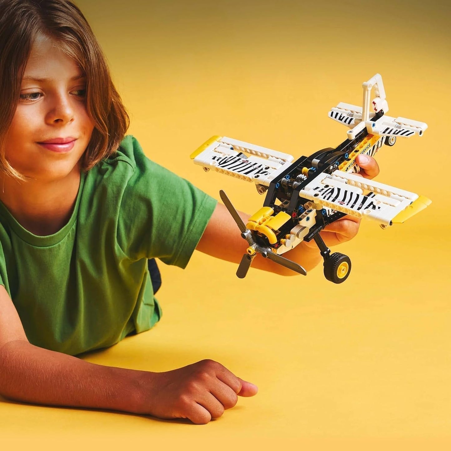 LEGO Technic Propeller Flygplan Byggleksak för barn Present för pojkar och flickor 8 år gamla 4-cylindrig kolvmotor Roterande propeller Flygplan modell 42198 Byggset Besuche den LEGO-Store