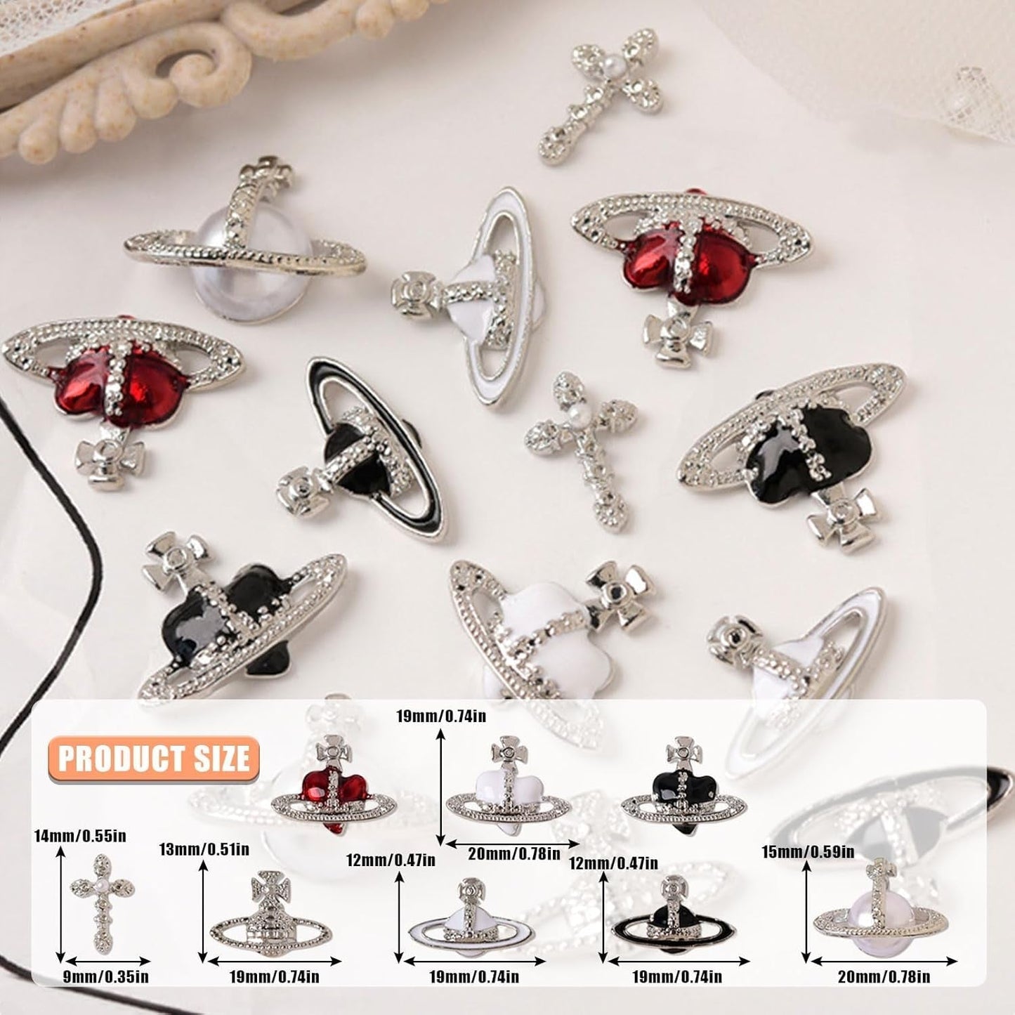 Planet Nail Art Charms, 32 Stück Saturn Shape Nagel Edelsteine ​​Für Acrylnägel, Glänzender Nagel Strasssteines Mädchen Nail Art DIY Handwork Dekoration Zubehör
