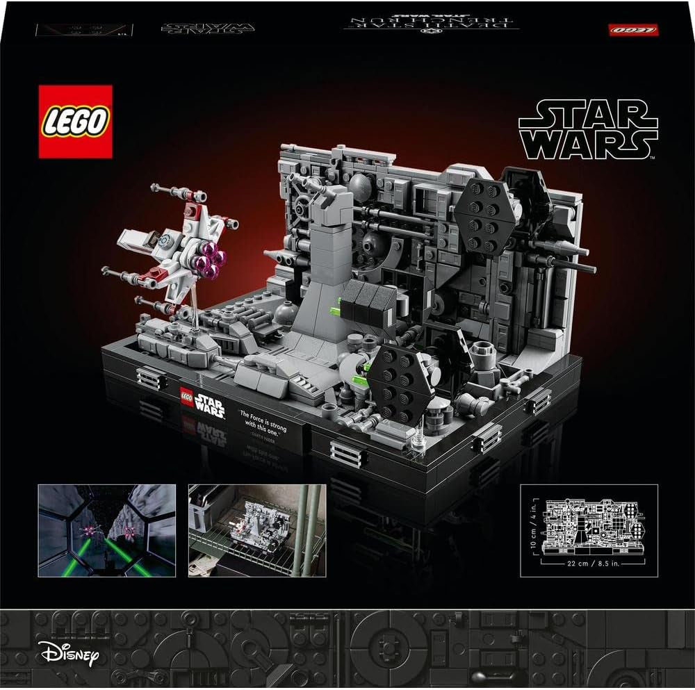 LEGO 75329 Star Wars Death Star Trench Run Diorama Set, Luke Skywalkers X-Wing vuxenmodellsats, A New Hope Fan Merchandise, Rumsdekoration, Presentbyggset Besuche den LEGO-Store