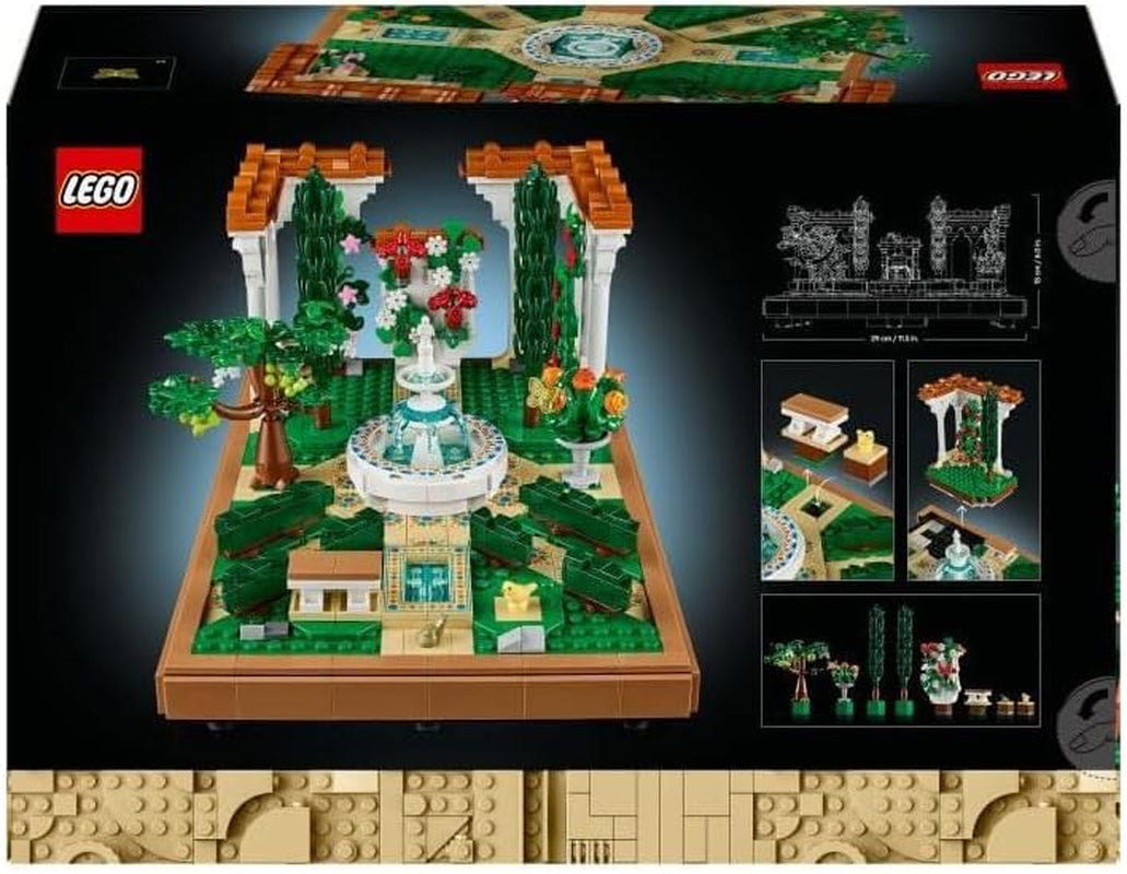 LEGO Icons Fountain Garden - Byggsats i miniatyr för vuxna med löv, cypresser, träd, vinstockar, blommor - Kreativ födelsedagspresent, inflyttningspresent för kvinnor, män - 10359 Byggset Beuche den LEGO-Store