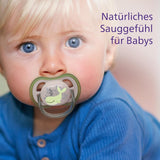 Philips AVENT ultraluftnappar - paket med 4 BPA-fria nappar som andas för bebisar 6-18 månader, inklusive bärväska och sterilisering, sköldpadda/valmönster (modell SCF085/66)