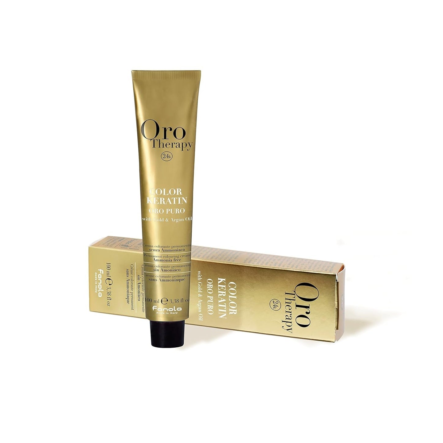 Fanola Oro Therapy Color Keratin 5.0 100ml Hårfärgning Naty Shop 5.6 Ljusbrun Röd