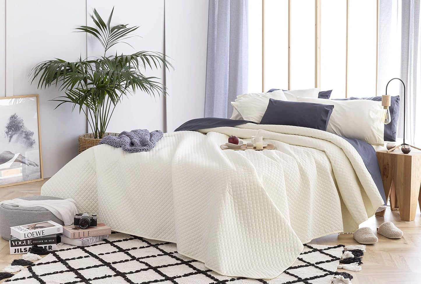 Todocama Fine Boutique Överkast Diamantmönster Vår Sommar Höst Vinter 100 % Extra Mjukt Mikrofiber Multifunktionellt Överkast 105-200 X 260 cm Beige Sängar och filtar Besuche den Todocama-Store