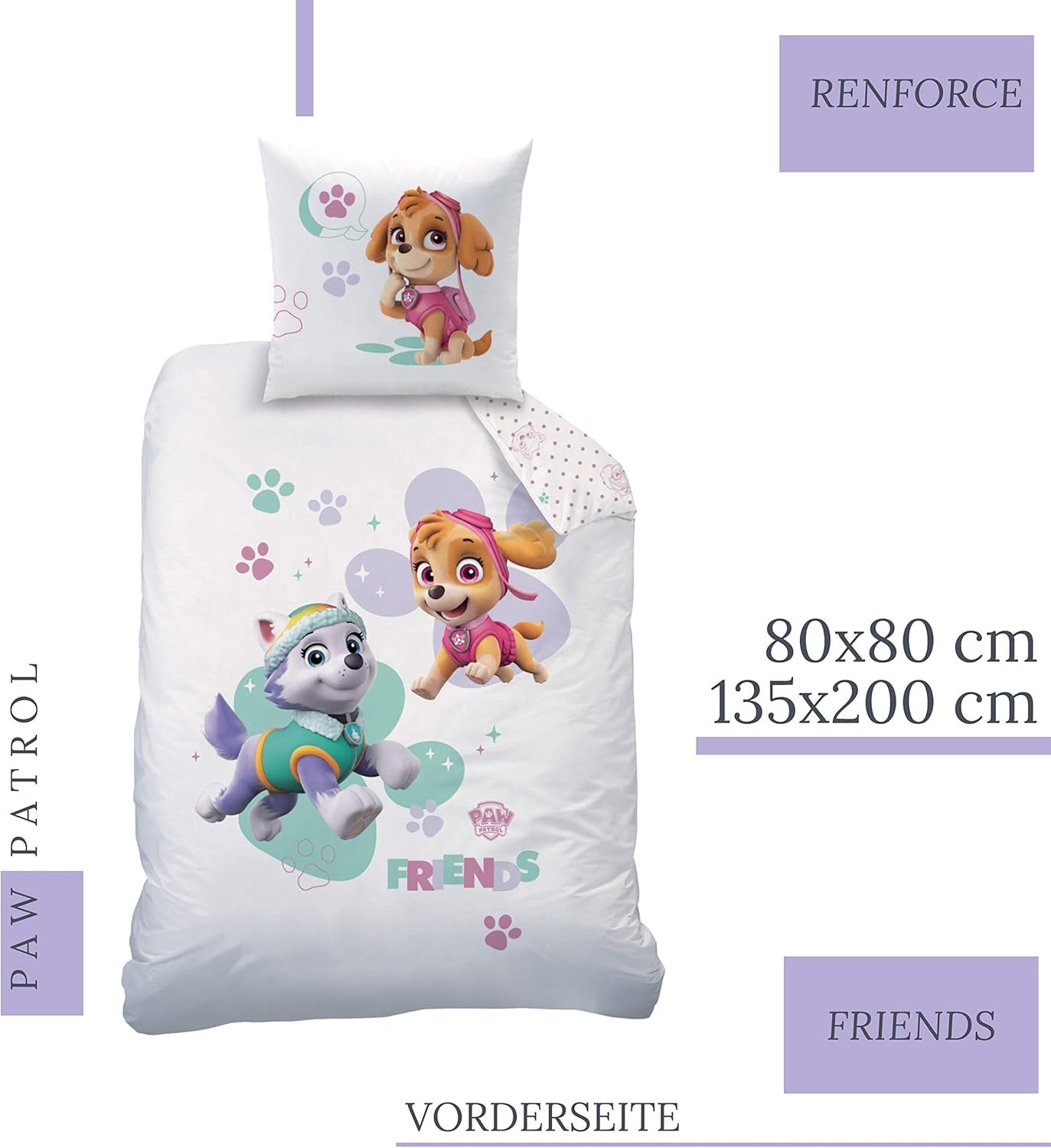 Paw Patrol sängkläder, 2 st, för tjejer Sängkläder - barn Naty Shop