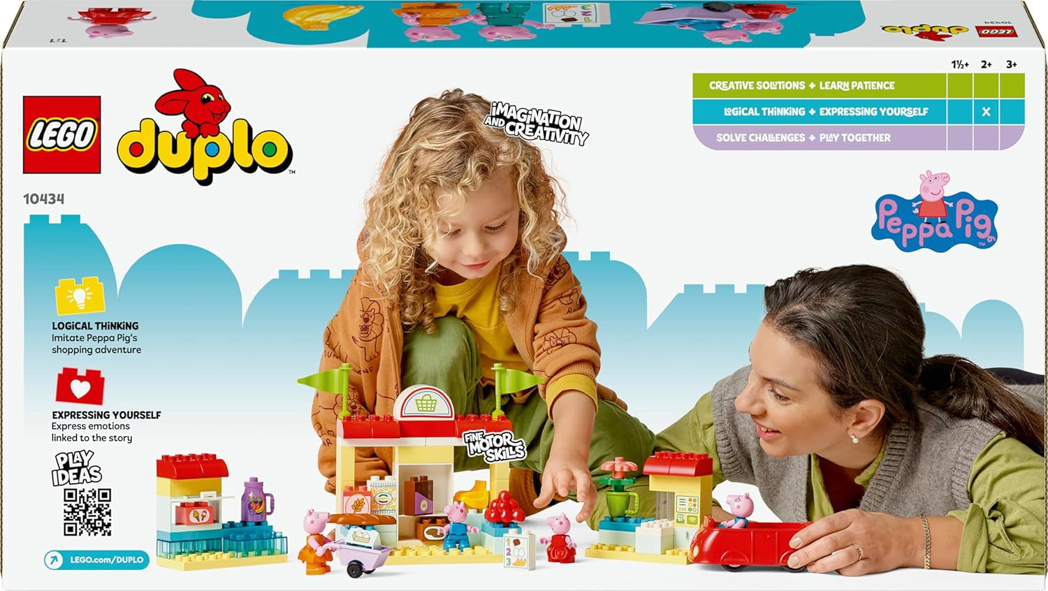 LEGO DUPLO 10434 Peppas Supermarket: kreativ pedagogisk leksak och lekset, present till pojkar och flickor från 2 år, uppmuntrar fingerfärdighet Byggset Besuche den LEGO-Store