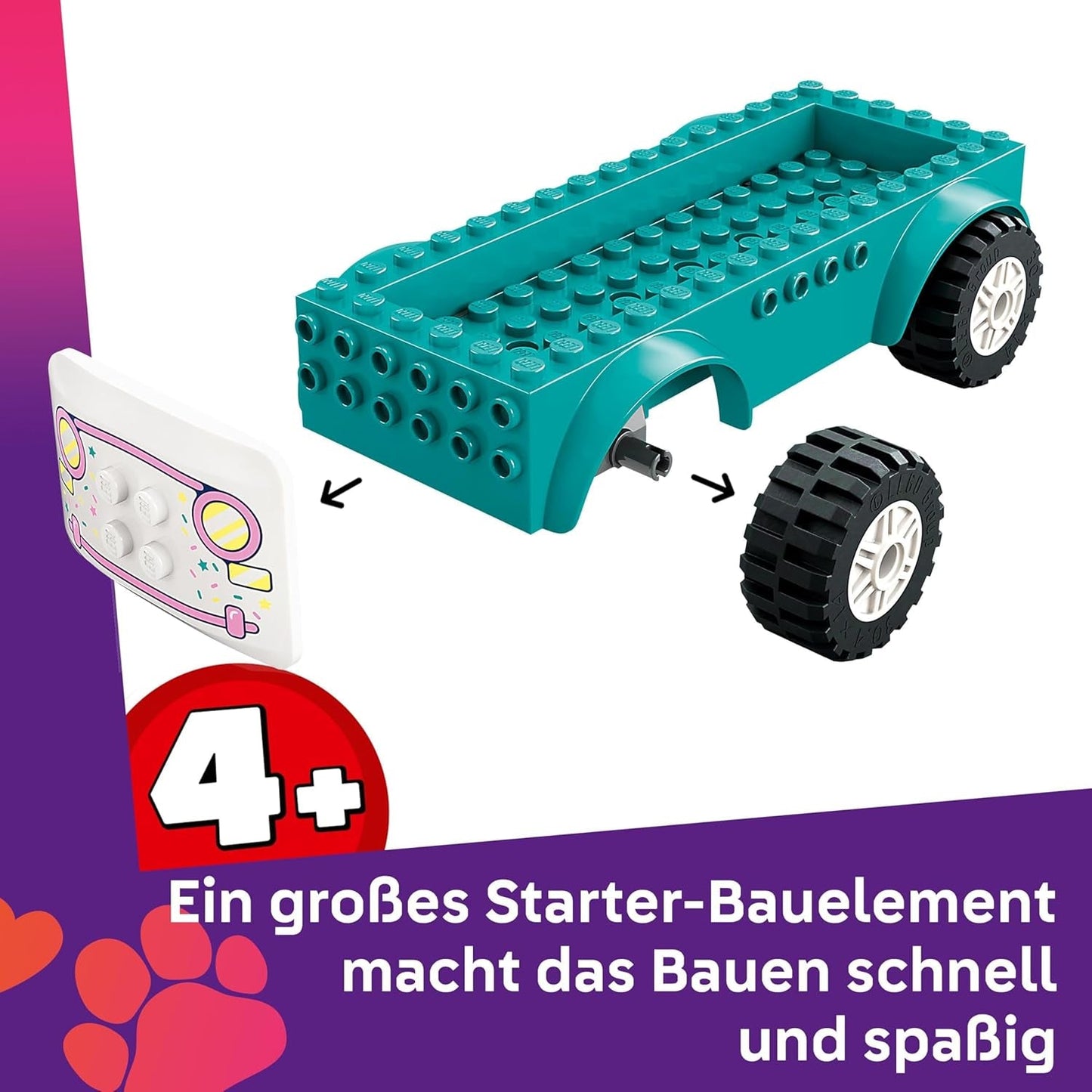 LEGO Friends Heartlake City Glassbil Låtsaslekset 2 figurer och en kanin Byggset 4 år gamla flickor Leksakskaraktär Minifigur Byggleksak 42644 Byggset Besuche den LEGO-Store