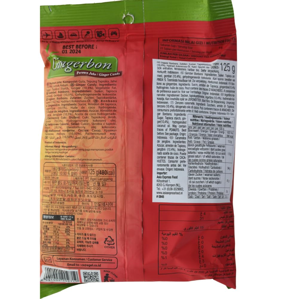 Ingefärsgodis - (1 x 125 g) (paket med 3)