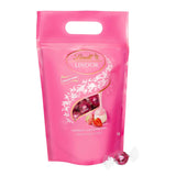 Lindt LINDOR Extra mörka chokladbollar och LINDOR Strawberry Creme Chokladbollar | 1 kg återförslutningsbar påse | ca. 80 vita chokladbollar med jordgubbsgrädde