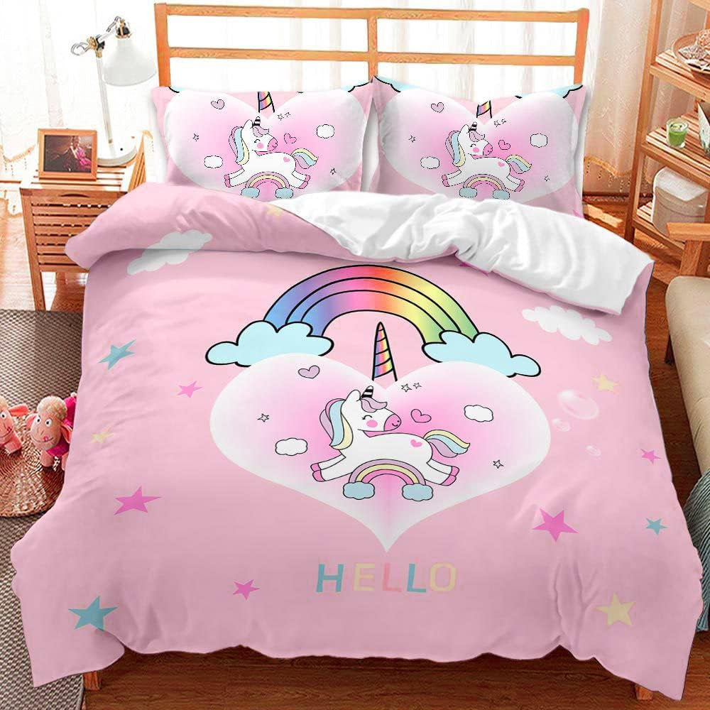 Sängkläder för tjejer, Unicorn, 2 örngott Sängkläder - barn Naty Shop Unicorn Pink (modell 2) 200×200 Cm