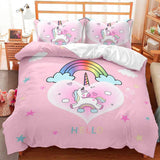 Sängkläder för tjejer, Unicorn, 2 örngott Sängkläder - barn Naty Shop Unicorn Pink (modell 2) 200×200 Cm
