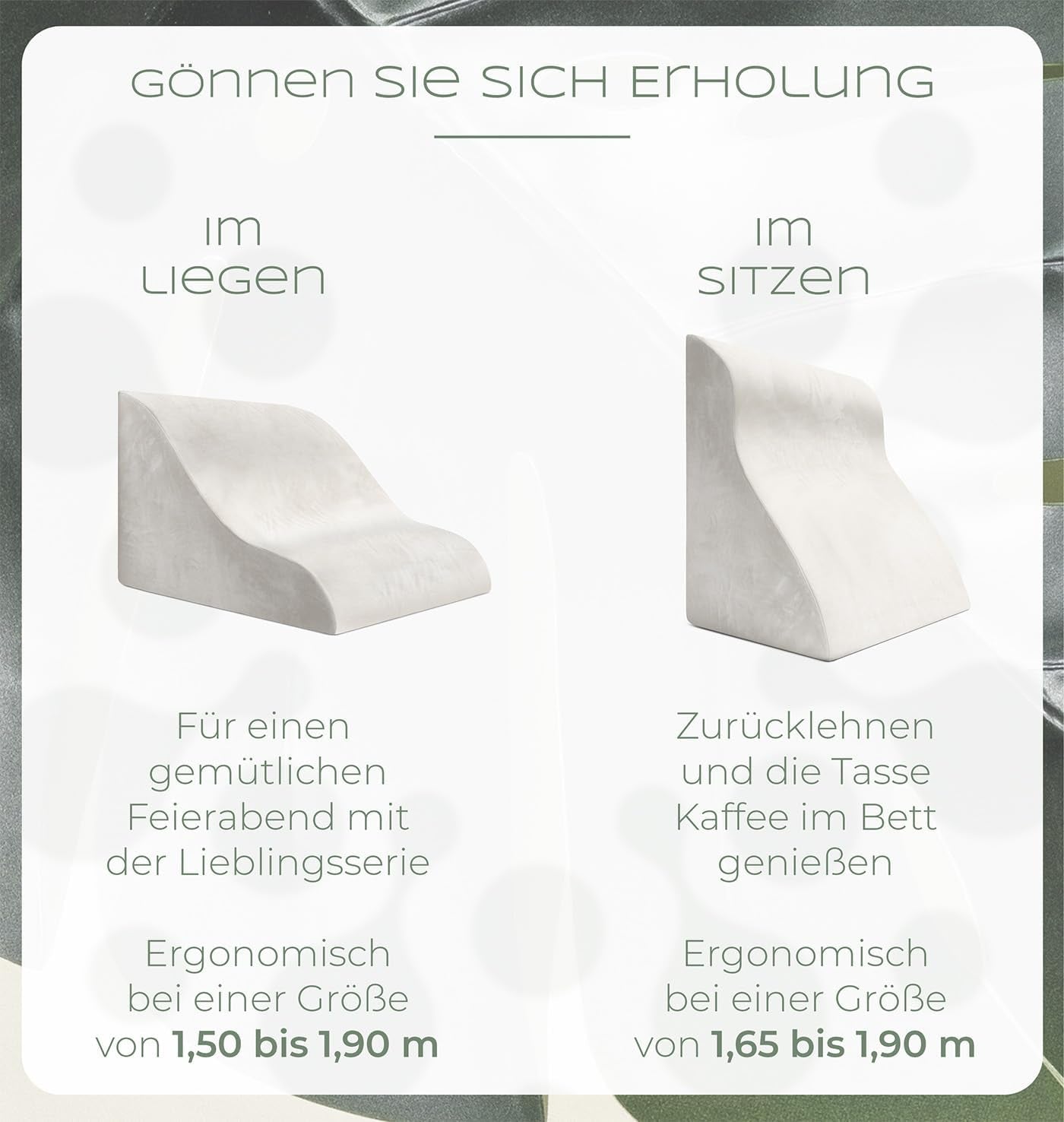Läskudde för säng och soffa, Bekväm ryggkudde med Memory Foam, Anti-refluxkudde Kan användas som sängkudde, ryggstöd eller sänggavel, Bekväm sängkudde som behagligt ryggstöd