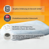 TEMPUR EASE Sovkudde med minnesskum, ergonomisk nackstödskudde för alla sovställningar, fast stöd, 50 X 31 X 10/5 cm, Vita Naty Shop Standardkuddar