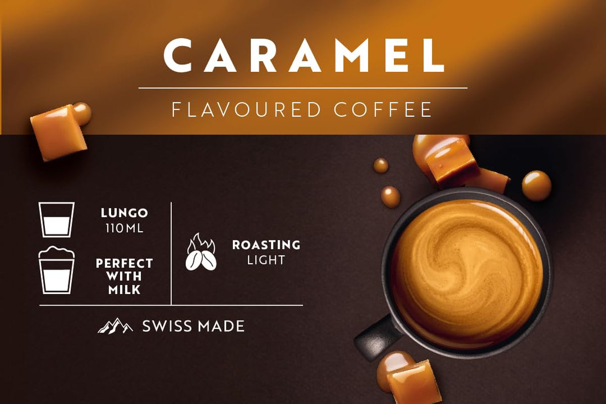 Café Royal Caramel Flavored Kaffee – Nespresso®-kompatibel Kaffeekapseln, krämig, helle Röstung, 100 % Arabica, Rainforest Alliance, 100 Kapseln