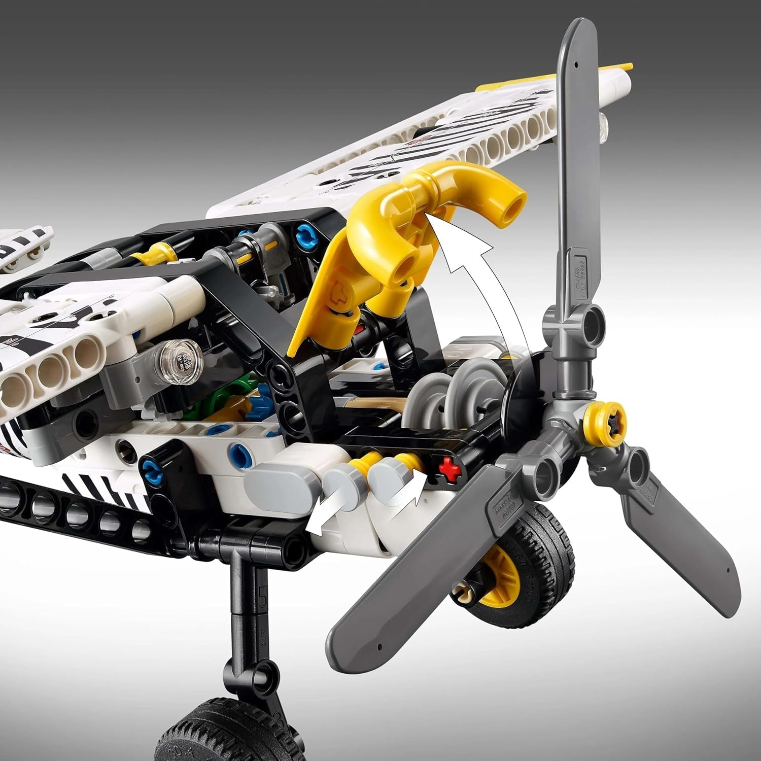 LEGO Technic Propeller Flygplan Byggleksak för barn Present för pojkar och flickor 8 år gamla 4-cylindrig kolvmotor Roterande propeller Flygplan modell 42198 Byggset Besuche den LEGO-Store
