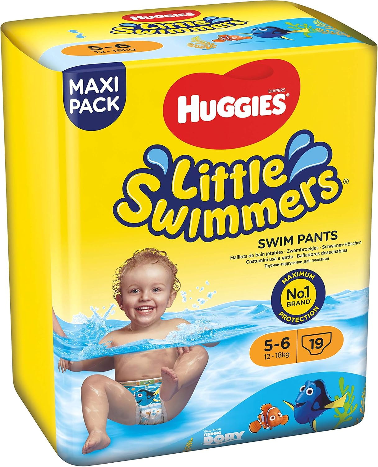 Huggies Little Swimmers storlek 5/6 simblöjor (12-18 kg), 1 förpackning med 19 stycken