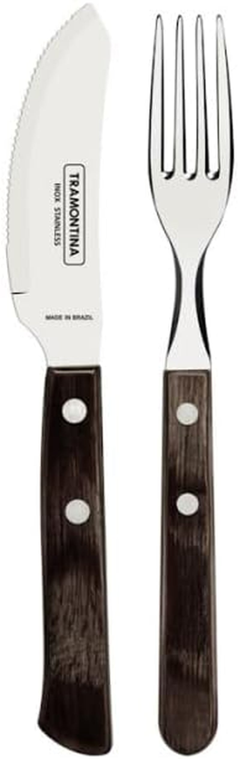 Tramontina PIZZA Bestck, 8-delad set, för 4 personer, Rostfreier Edelstahl, Fsc-Zertifizierte Holzgriffe, Spülmaschinenfest Kitchen Naty Shop