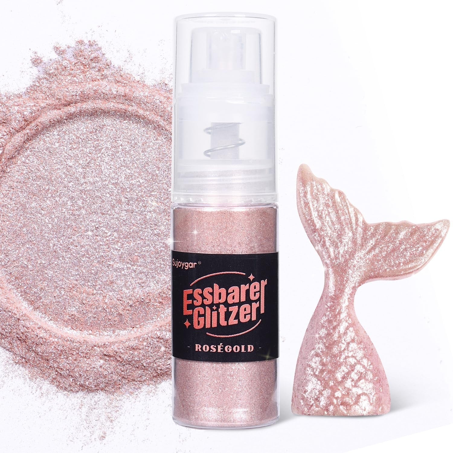 Ätbart Glitter - 10G, Rose Gold Drink Glitter, Ätbart Glitter Pulver, Matfärgningspulver, Guldpulver, Metalliskt Glitterpulver, Glitter Spray för Cocktails, Choklad, Kakor, Fondant