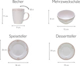 CreaTable, 23601, Romantic Vintage Series, 16-delat servisset för 4, kombinerad porslinsservice, diskmaskin och mikrovågssäker, kvalitetstillverkning