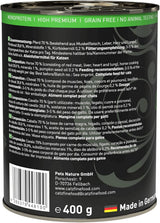 Våtfoder för katter Catz Finefood Purrrr Häst Monoprotein nr. 123, för katter med känslig matsmältning, 70% kötthalt, 6 lådor x 400 g