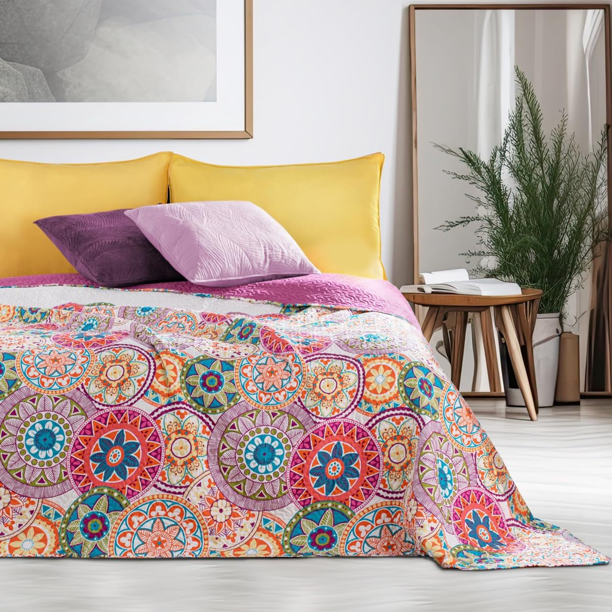 Avkokning 12222 Överkast 200X220 Cm Rosa Violet Vit Färgat Antracit Överkast Två sidor Färgat Rosa Vit Violett Quiltning Bibi Sängar och filtar Besuche den DecoKing-Store
