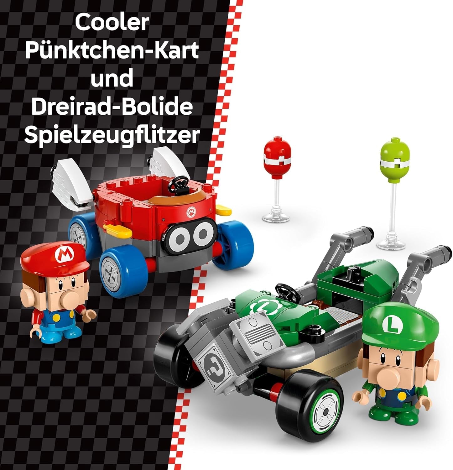 LEGO Mario Kart - Baby Mario vs. Baby Luigi Nintendo Samlarfigurer 2 Byggbara Speedmen-leksakspresent för pojkar, flickor och spelare från 8 år och uppåt Äventyrsleksak 72034 Byggset Besuche den LEGO-Store