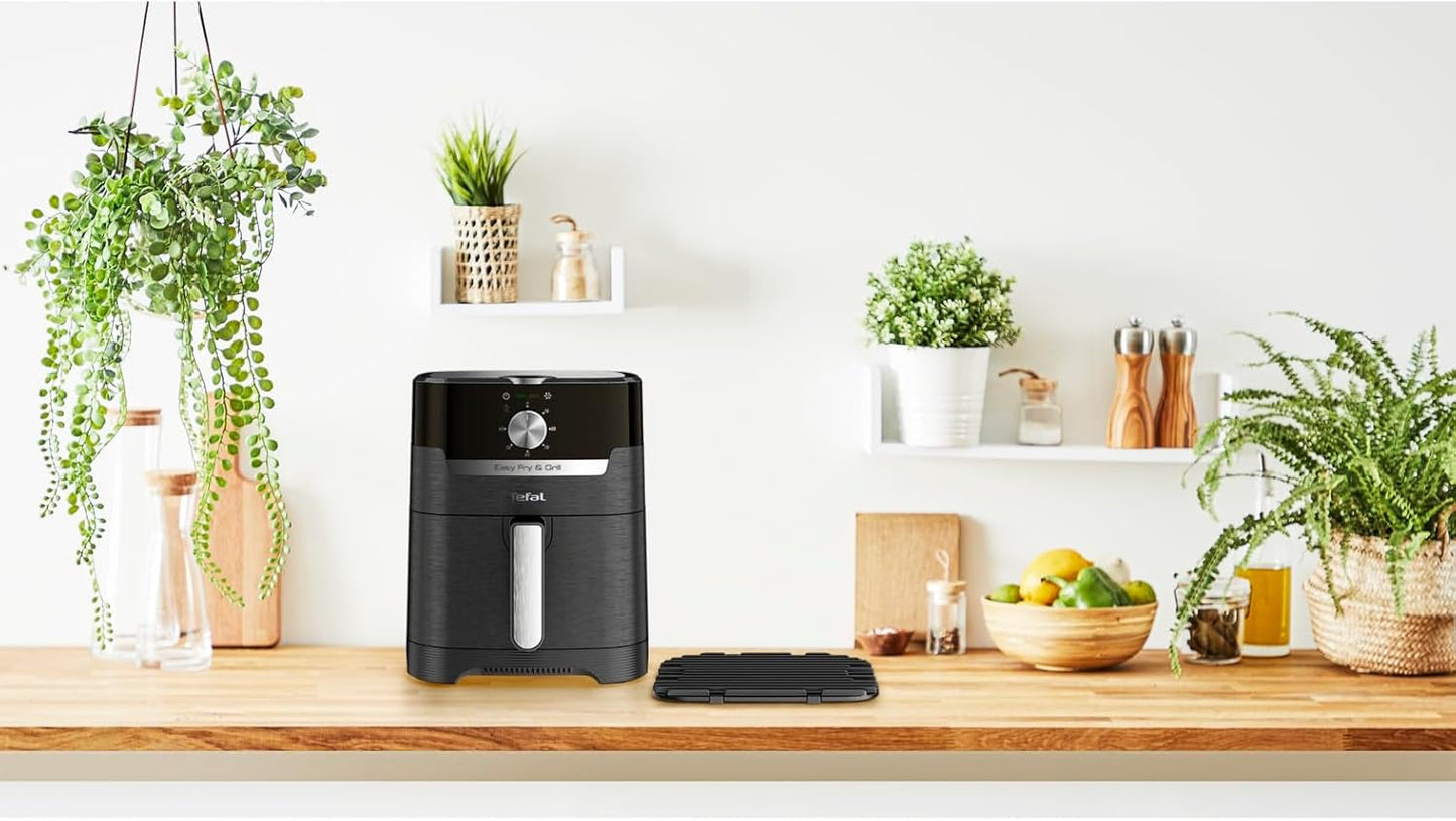 Tefal EY5018 Easy Fry & Grill Classic Air Fryer, 2 i 1-teknik (Air Fryer och Grill), XL, 4,2 liter för 6 portioner, 1550 watt Hushållsapparater Naty Shop