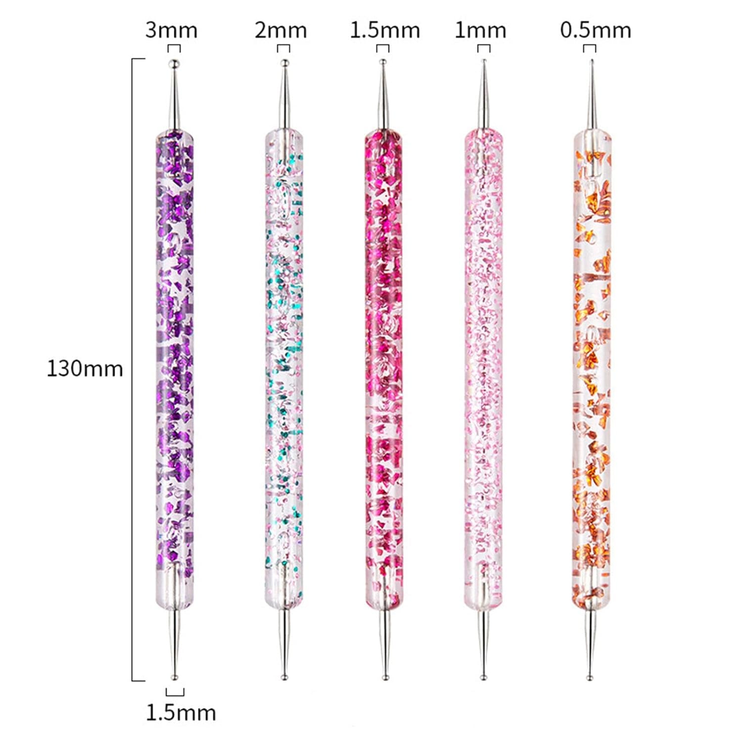 31 Stück Professionelle Nagel Pinsel Set, Dual-Ended Nagelpinsel, Pinsel Für Gelnägel, Acrylic Nagel Art Penna, Nail Art Dotting Tools, Nail Brush Für DIY Nagelkunst Salon Design