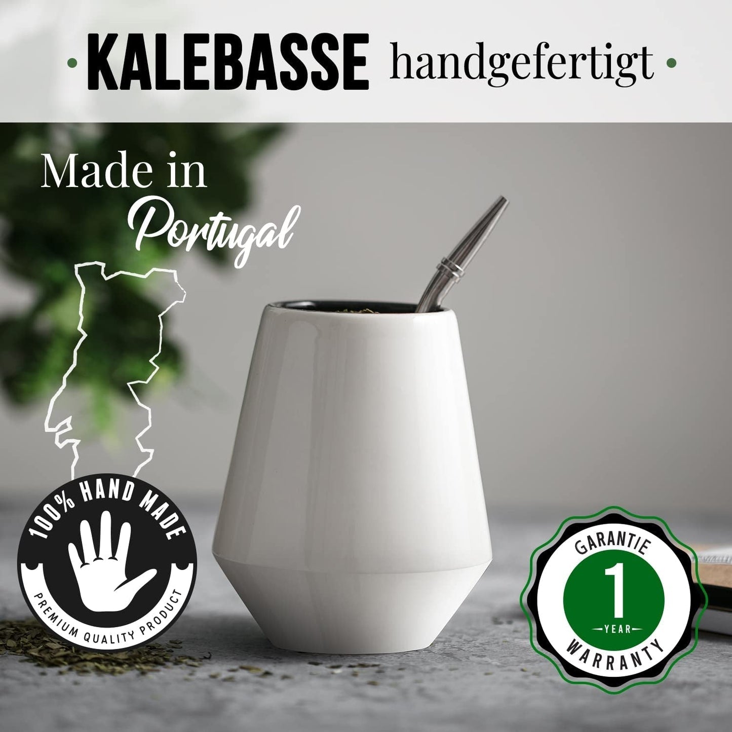 ORIGEENS MATE TE-SET Med portugisisk matekopp, bombilla och BIO Yerba Mate-te - Original presentset